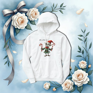 Skeleton Christmas Elf – Creepy Cute Dark Holiday  Hoodie
