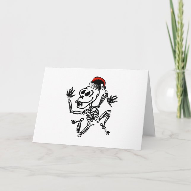 Skeleton Christmas Holiday Card (Front)