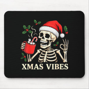 Skeleton Christmas Merry Christmas Skull Santa Xma Mouse Pad