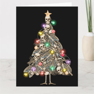 Skeleton Christmas Tree Funny Ugly Xmas Skeletons  Card