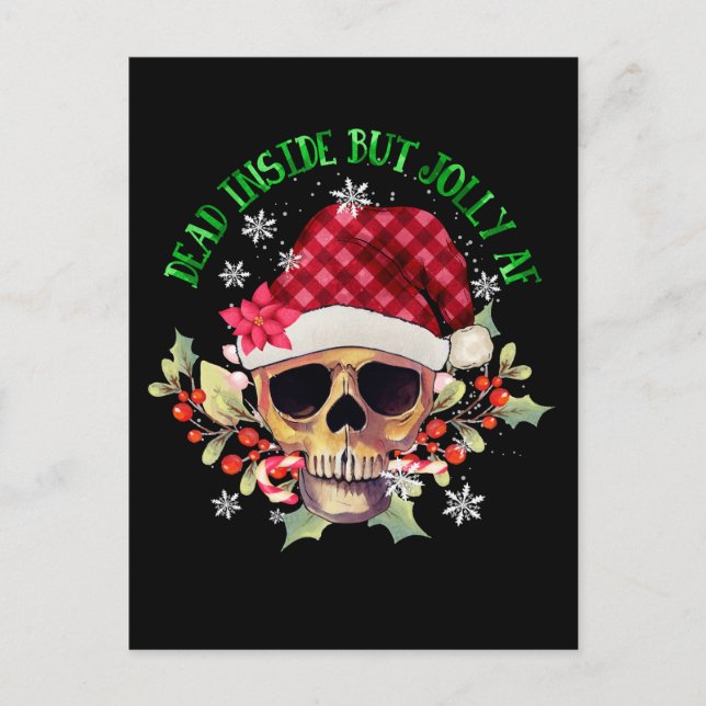Skeleton Christmas Tree Funny Ugly Xmas Skeletons  Holiday Postcard (Front)