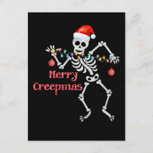 Skeleton Christmas Tree Funny Ugly Xmas Skeletons  Postcard