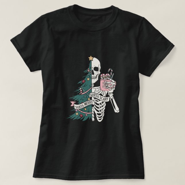 skeleton christmas tree T-Shirt (Design Front)