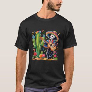 Skeleton Cinco De Mayo Fiesta Mexican Men Guitar C T-Shirt