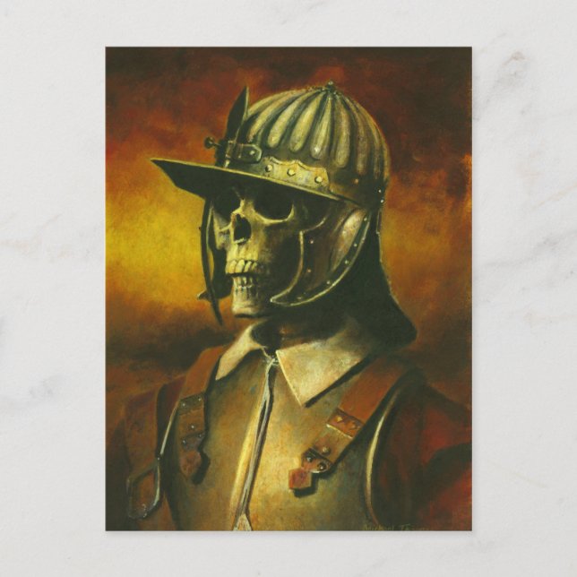 Skeleton Civil War Roundhead Postcard (Front)