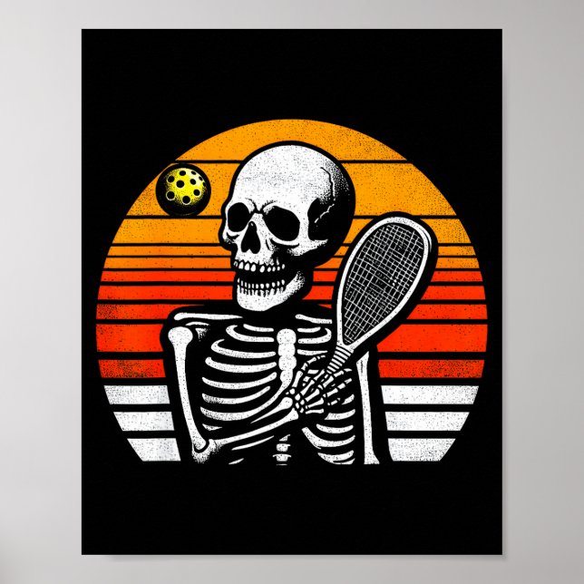 Skeleton Ckle Ball Player Boys Kids Funny Hallowee Poster (Front)