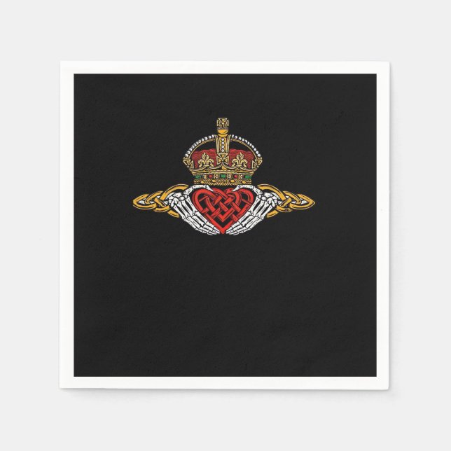 Skeleton Claddagh Colour Napkin (Front)
