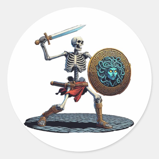 Skeleton Classic Round Sticker (Front)