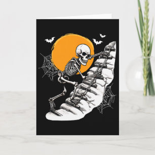 Skeleton Climbing Halloween Costume Sports Lover F Card