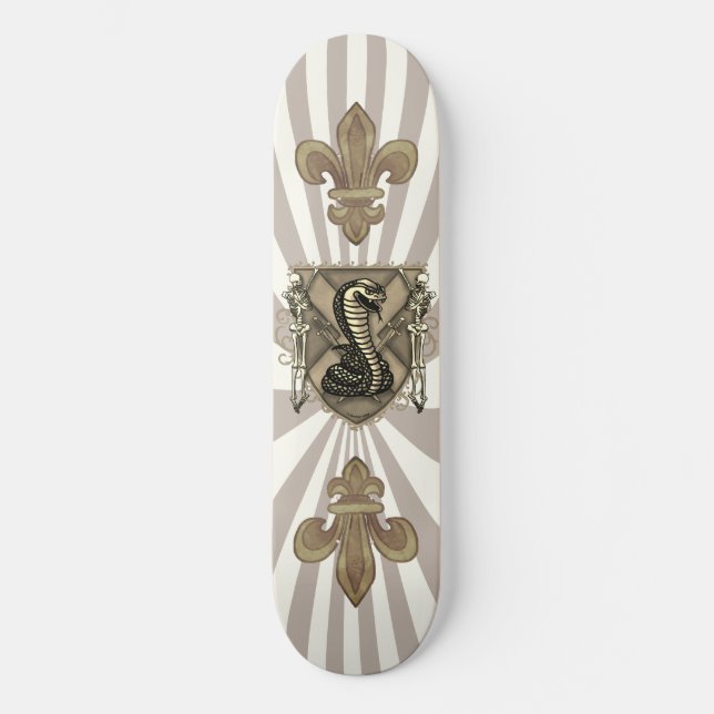 Skeleton Cobra Shield  Skateboard (Front)