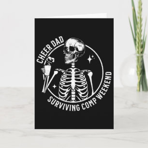 Skeleton Coffee Cheer Dad Surviving Comp Weekend F Card