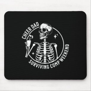Skeleton Coffee Cheer Dad Surviving Comp Weekend F Mouse Pad
