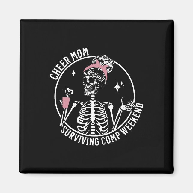 Skeleton Coffee Cheer Mum Surviving Comp Weekend M Magnet (Front)