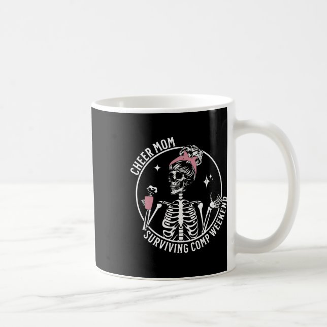 Skeleton Coffee Cheer Mum Surviving Comp Weekend M Mug (Right)