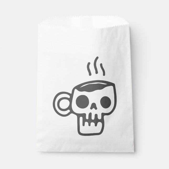 skeleton coffee cup halloween skull mug favour bag (Front)