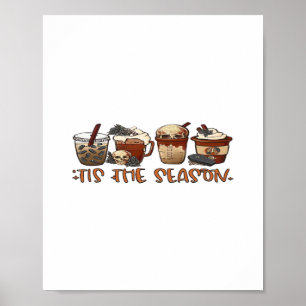 Skeleton Coffee Cups Coffee Lover Poster