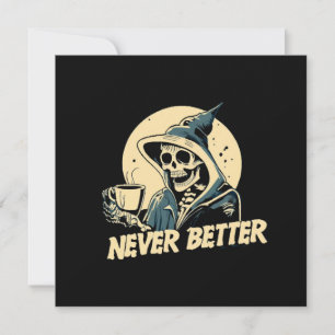 Skeleton Coffee Halloween Invitation