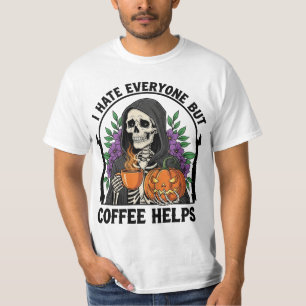 Skeleton Coffee Lover – Funny Halloween Design  T-Shirt