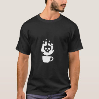 Skeleton Coffee Lovers Halloween Design Tee 