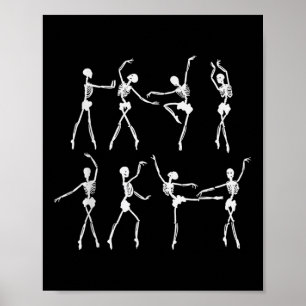 Skeleton Costume Ballerinas Ballet Dance Cute Hall Poster