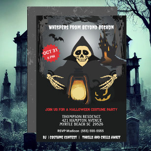 Skeleton Costume Halloween Party   Invitation