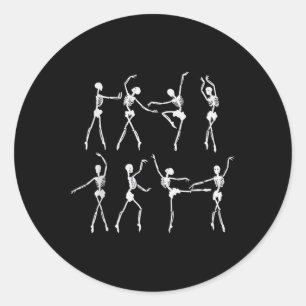 Skeleton Costume Llerinas Llet Dance Cute Hallowee Classic Round Sticker