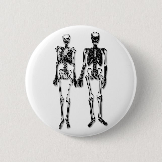 Skeleton Couple 6 Cm Round Badge (Front)