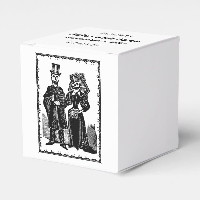 Skeleton Couple - Favour Box (Customise) (Front Side)