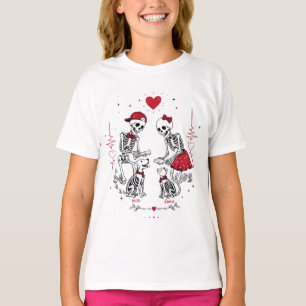 Skeleton Couple Feeding Dog & Cat T-Shirt