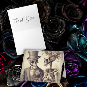 Skeleton Couple Folded Wedding Thank You Card