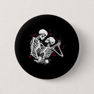 Skeleton Couple For Halloween Valentine's Day Of T 6 Cm Round Badge