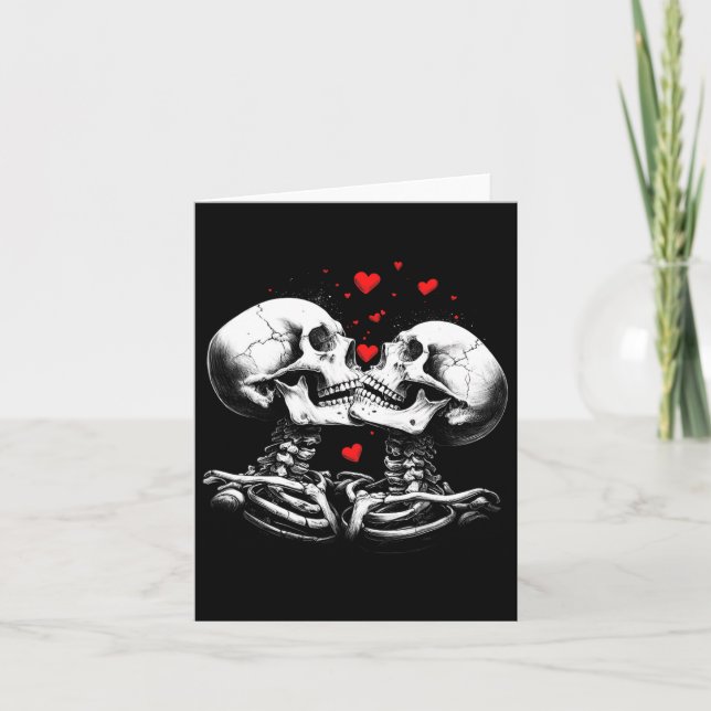 Skeleton Couple For Halloween Valentine's Day Of T Card (Front)