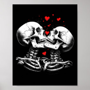 Skeleton Couple For Halloween Valentine's Day Of T Poster