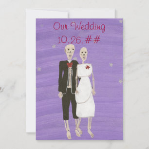 Skeleton Couple Halloween Wedding Invitations