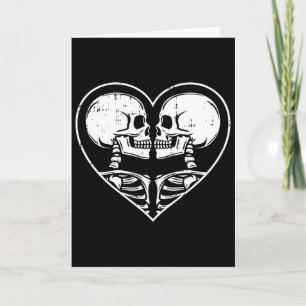 Skeleton Couple Heart Halloween Spooky Bones Skull Card