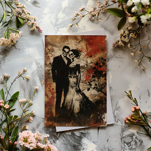 Skeleton Couple Horror Wedding Invitation