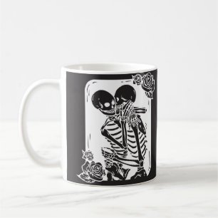 Skeleton Couple Hugging on a Coffee Mug