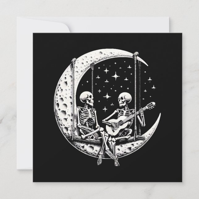 Skeleton Couple Moon Guitar (Front)