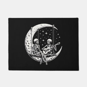 Skeleton Couple Moon Guitar Doormat