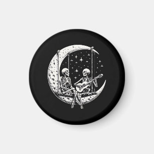 Skeleton Couple Moon Guitar Magnet