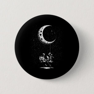 Skeleton Couple Moon Playing Guitar Halloween 6 Cm Round Badge