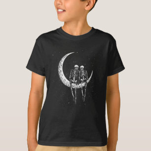 Skeleton Couple On Moon Fun Halloween Costume Men T-Shirt