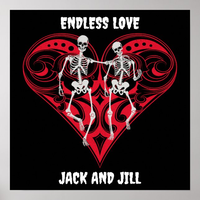 Skeleton Couple Personalised Poster (Front)