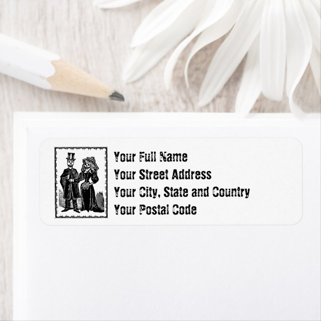 Skeleton Couple -  Return Address Label (Insitu)