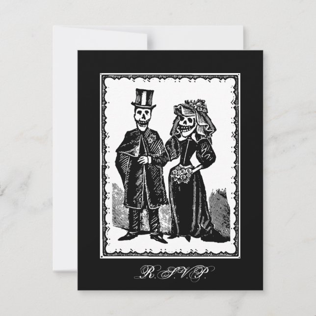 Skeleton Couple (RSVP) - Small Invitation (Front)