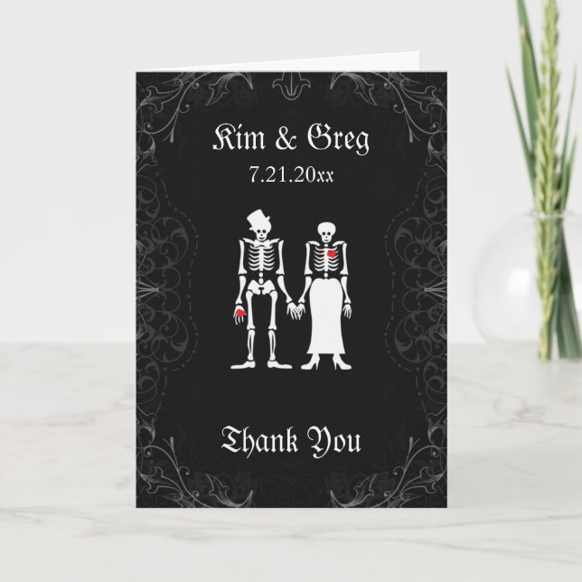 Skeleton Couple Thank You Card (Front)