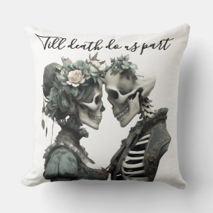 Skeleton Couple "Till Death Do Us Part" Pillow