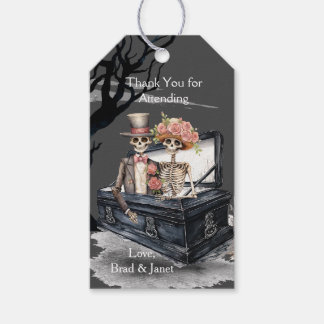 Skeleton Couple Wedding Gift Tags