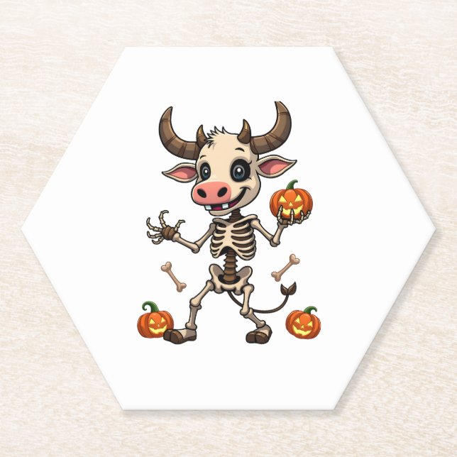 Skeleton Cow Parade Paper Coaster (Front)