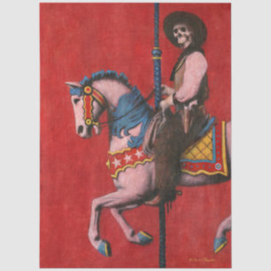 Skeleton Cowboy Carousel Tissue Paper